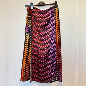 Zara Multicolor Geometric Women's Skirt with Knot L